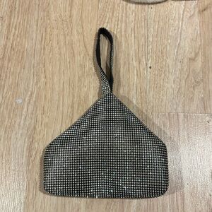 Miss Lola Black Silver Evening Bag